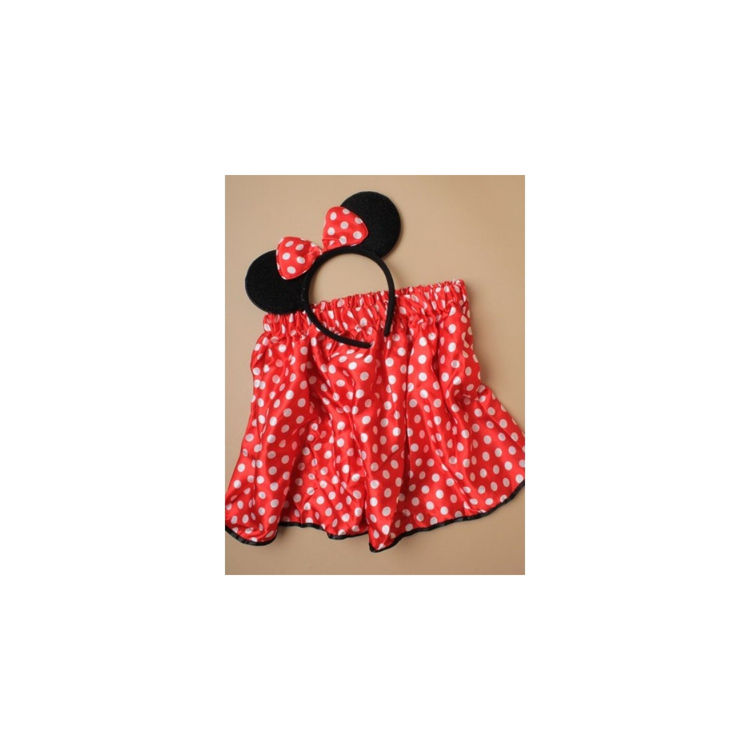 Picture of 1179 - MINNIE MOUSE RED TUTU - WHITE POLKA DOTS  15-28IN WAI